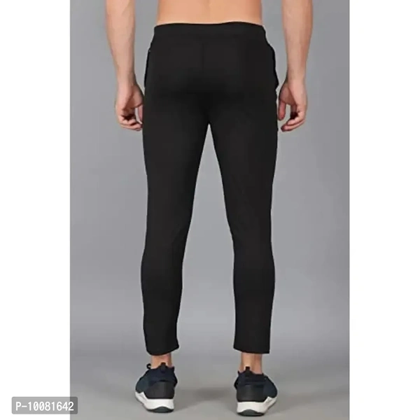 MGrandbear Men's Stretchable Solid Regular Fit Track Pant for Men Pack of 2 (36, Black-Brown) - 32