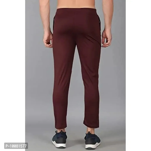 MGrandbear Men's Stretchable Solid Regular Fit Track Pant for Men Pack of 2 (32, Dark Grey-Brwon) - 32
