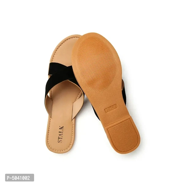 Women Stylish Black Swan Flats - 40