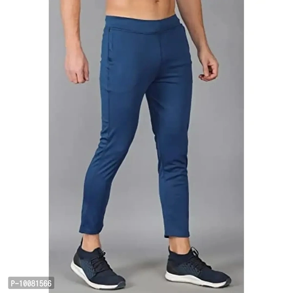 MGrandbear Men's Stretchable Solid Regular Fit Track Pant for Men Pack of 2 (32, Black-Blue) - 34