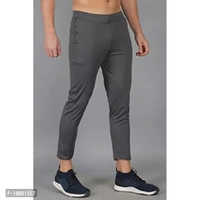 MGrandbear Men's Stretchable Solid Regular Fit Track Pant for Men Pack of 2 (36, Dark Grey-Light Green) - 30