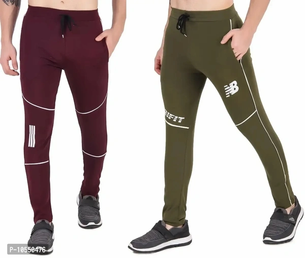 Stylish Cotton Lycra Streachable Regular Track Pants For Men - 34