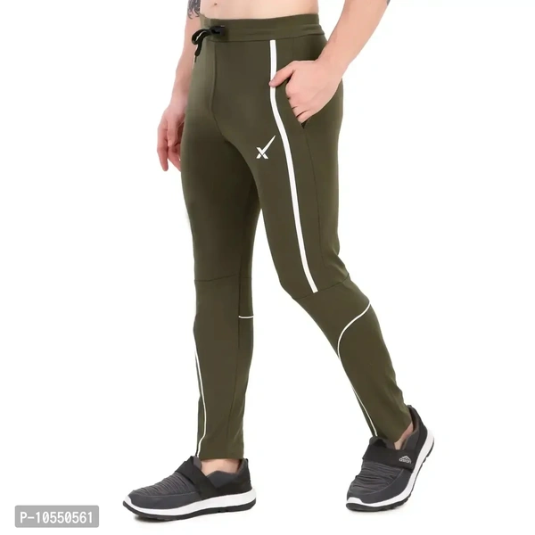 Stylish Cotton Lycra Streachable Regular Track Pants For Men - 34