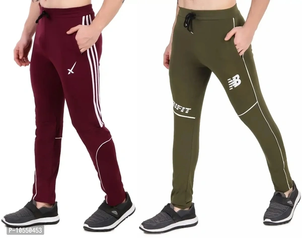 Stylish Cotton Lycra Streachable Regular Track Pants For Men - 30
