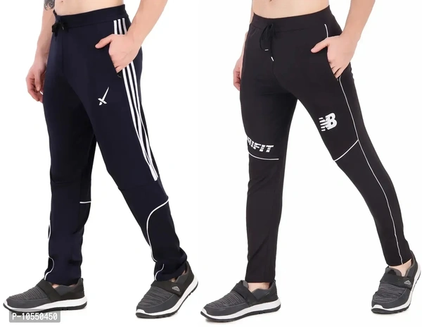 Stylish Cotton Lycra Streachable Regular Track Pants For Men - 36