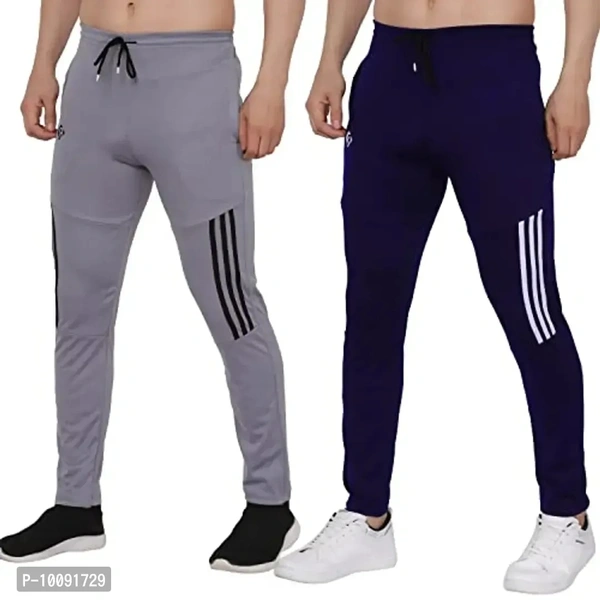 RIKSAW Men's Lycra Blend Track Pants | Pack of 2 Joggers with 2 Side Pockets - 2XL