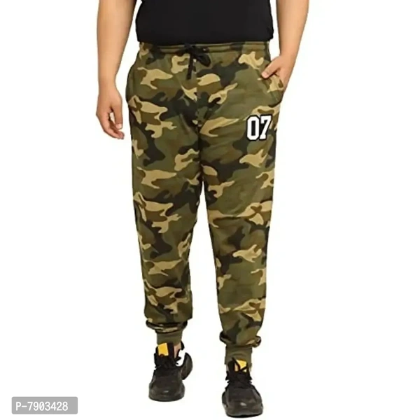 RodZen Men's Cotton Plus Size Regular Fit Camouflage Trackpants(PRZT1SEVENCAMOGREEN-3XL_Green_XXX-Large) - 3XL