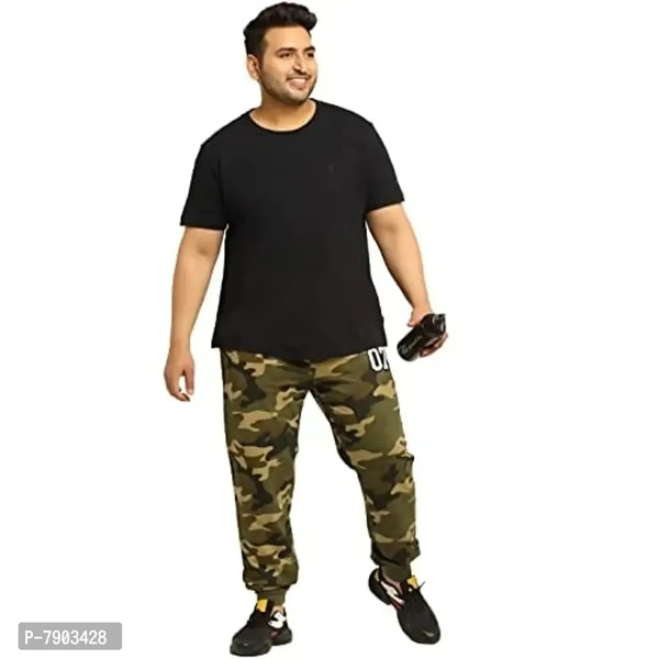 RodZen Men's Cotton Plus Size Regular Fit Camouflage Trackpants(PRZT1SEVENCAMOGREEN-3XL_Green_XXX-Large) - 3XL