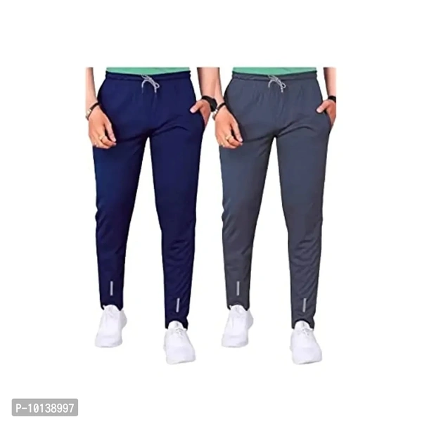 MALAKAR Men's Lycra Track Pants with Pockets – Pack of 2  - L