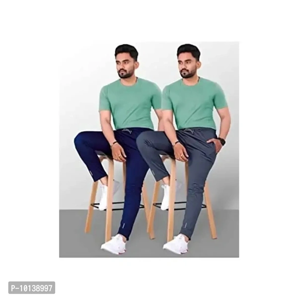 MALAKAR Men's Lycra Track Pants with Pockets – Pack of 2  - L