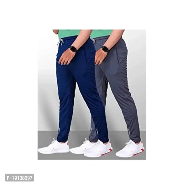 MALAKAR Men's Lycra Track Pants with Pockets – Pack of 2  - L