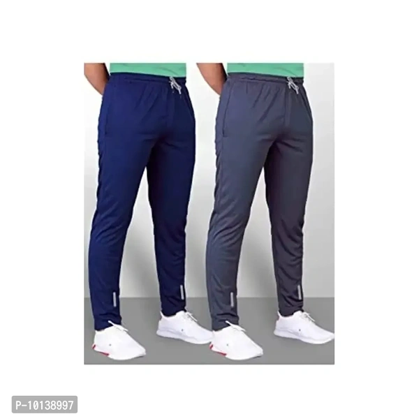 MALAKAR Men's Lycra Track Pants with Pockets – Pack of 2  - L