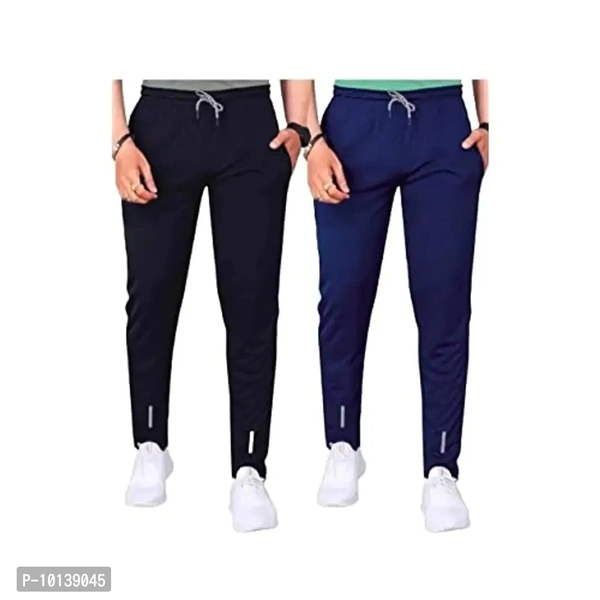 Malakar Men's Track Pants/Joggers (Pack of 2) | Lycra Blend Lowers with 2 Side Pockets - S