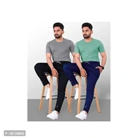 Malakar Men's Track Pants/Joggers (Pack of 2) | Lycra Blend Lowers with 2 Side Pockets - S