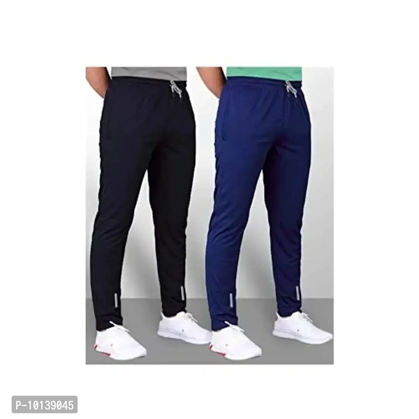 Malakar Men's Track Pants/Joggers (Pack of 2) | Lycra Blend Lowers with 2 Side Pockets - S