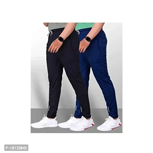 Malakar Men's Track Pants/Joggers (Pack of 2) | Lycra Blend Lowers with 2 Side Pockets - M