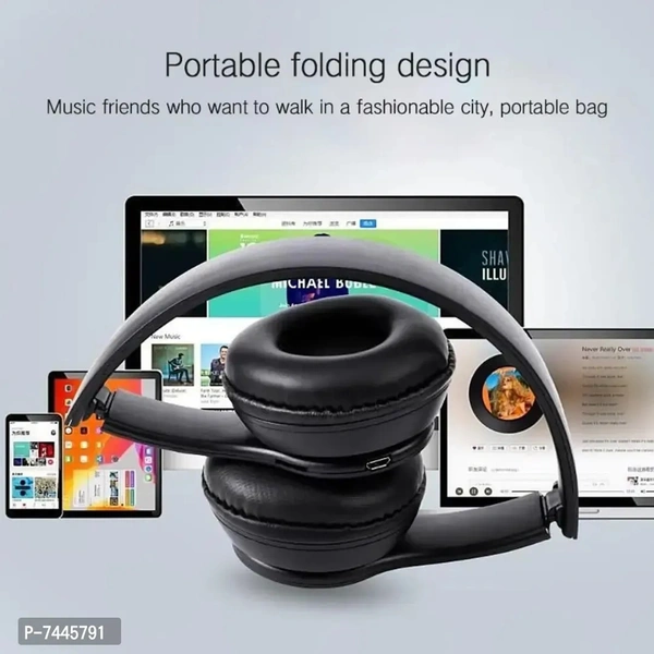P47 Wireless Headphones Built with high-performance Headphone Support TF card playback, FM, Bluetooth playback, making/answering calls, and music/volume control