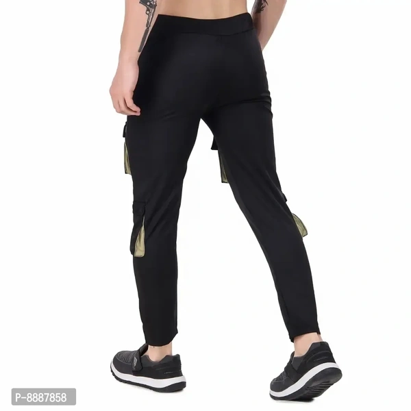 Men Trendy Cotton Drifit Lycra 4Way Trackpant - Black, 30