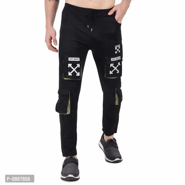 Men Trendy Cotton Drifit Lycra 4Way Trackpant - Black, 34