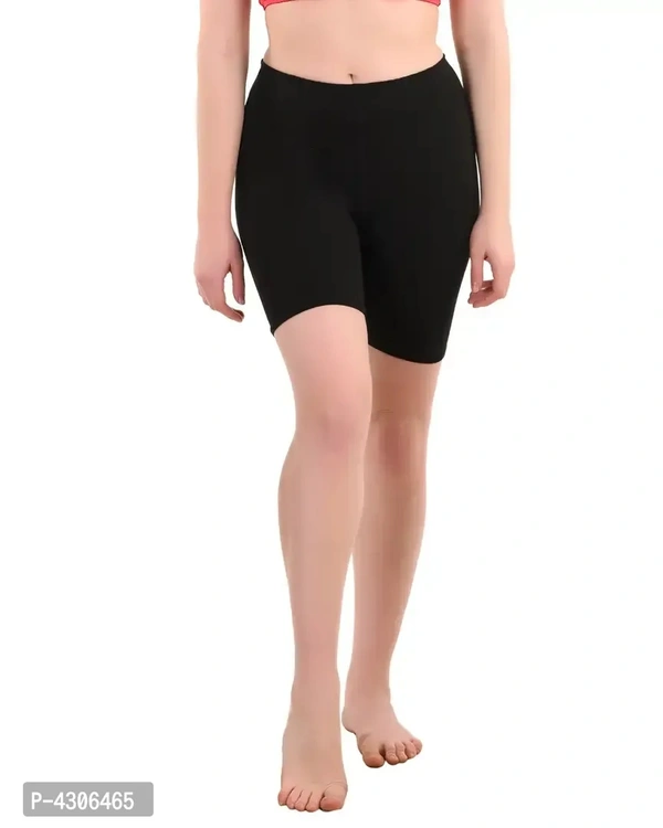 Women's Multicoloured Spandex Soft Cotton Lycra Daily Wear Night Shorts/Shorties - Pack of 2 - M
