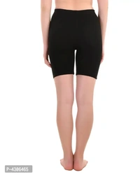 Women's Multicoloured Spandex Soft Cotton Lycra Daily Wear Night Shorts/Shorties - Pack of 2 - M