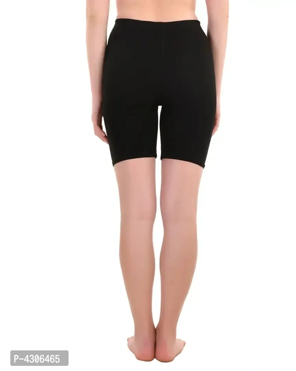 Women's Multicoloured Spandex Soft Cotton Lycra Daily Wear Night Shorts/Shorties - Pack of 2 - M