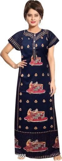 Women's Cotton Printed Nightdress (Pack Of 2) - L