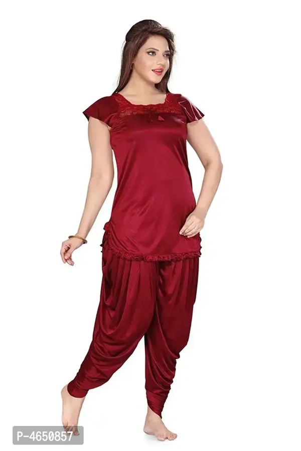Multicoloured Satin Lounge Set