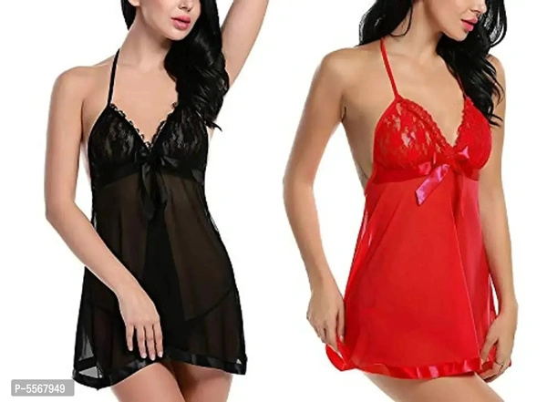 Women's Multicoloured Sexy Night Dress Combo