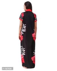 Pack Of 2 Floral Print Satin Robe Gown - L