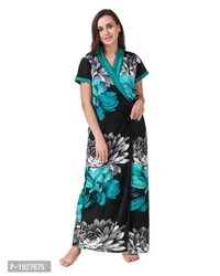 Pack Of 2 Floral Print Satin Robe Gown