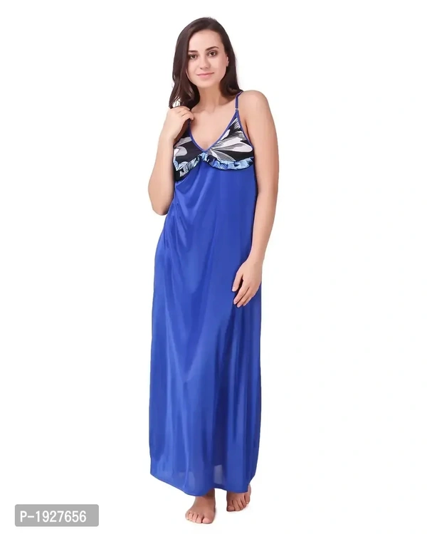 Pack Of 2 Floral Print Satin Robe Gown