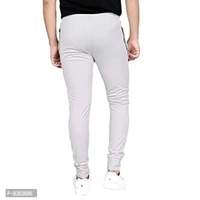 KAFF Men's Slim Fit Polyester Blend Track Pant (4WAY LYCRA BLEND SOLID_Light Grey_XL) - XL