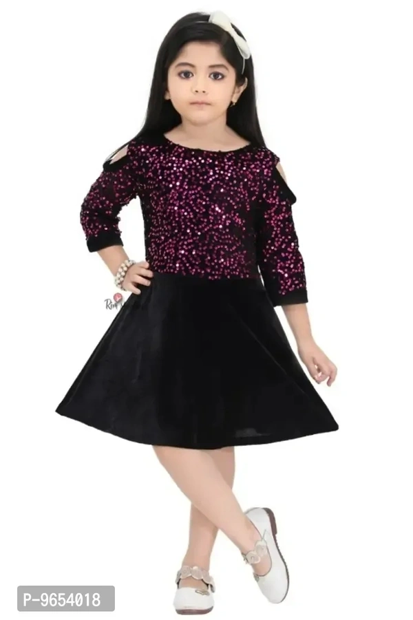 Stylish Girls Cotton Blend Dress - 4-5Years