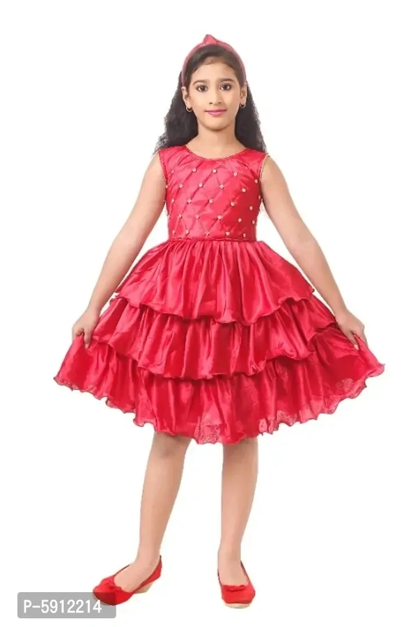 Stone Embellished Red Frock - 6-7 Years