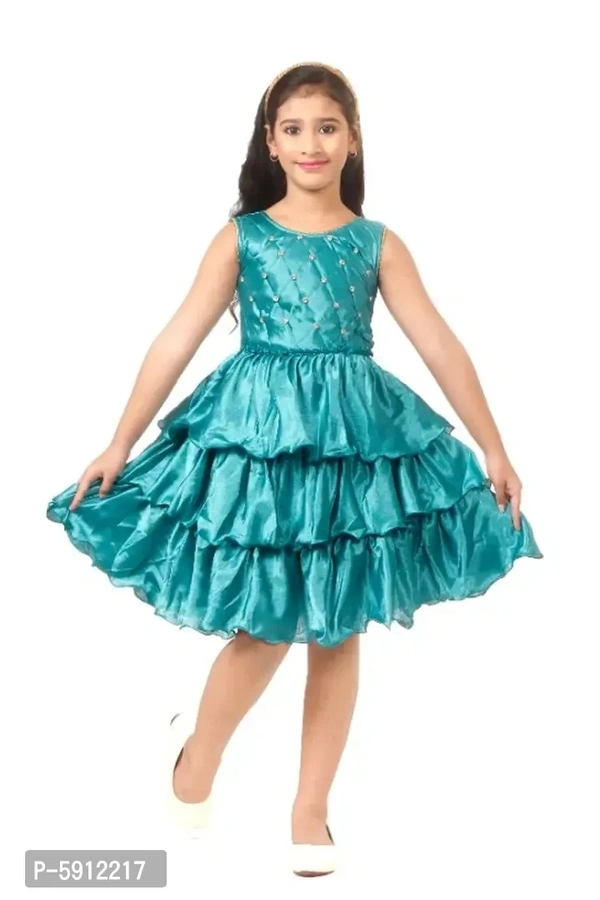 Stone Embellished Green Frock - 2-3 Years