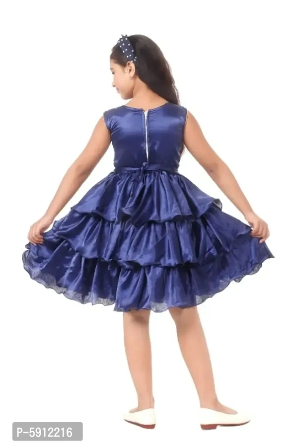 Stone Embellished Navy Blue Frock - 6-7 Years