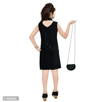 4 YOU DRESSES Beautiful Sparkle Velvet Frock with Bag for Girl - 5-6 Years