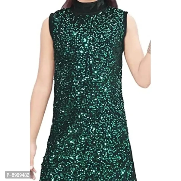 4 YOU DRESSES Beautiful Sparkle Velvet Frock with Bag for Girl - 6-7 Years