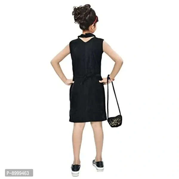 4 YOU DRESSES Beautiful Sparkle Velvet Frock with Bag for Girl - 4-5 Years