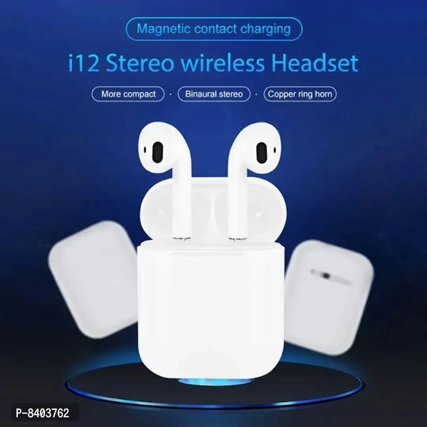 NEW TWS i12 Earburds Bluetooth Wireless Earbuds Bluetooth Headset (White, True Wireless)