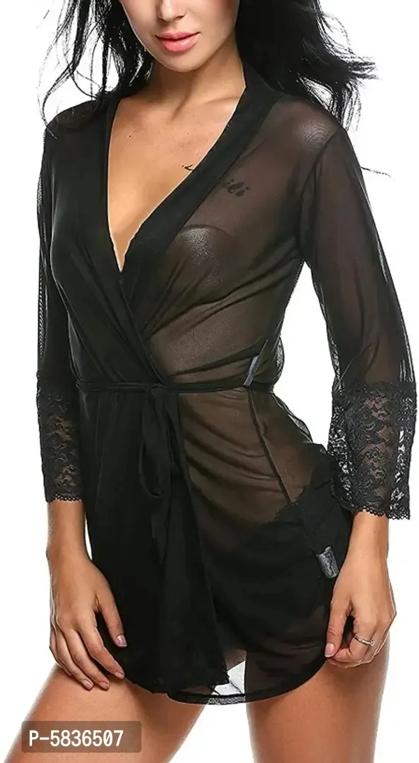 Women babydoll nightwear Robe with panty