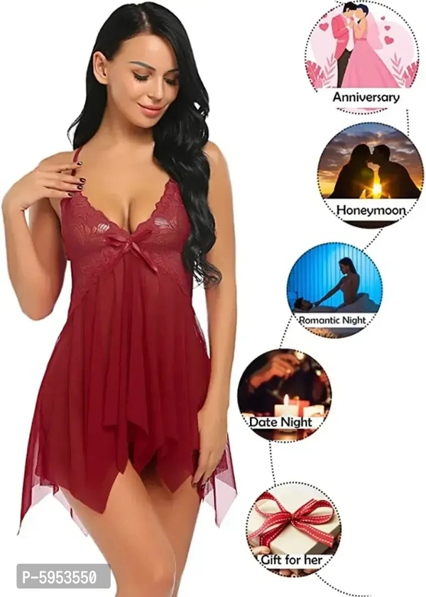 Stylish Net baby doll dress free size