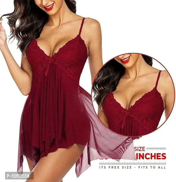 Stylish Net baby doll dress free size