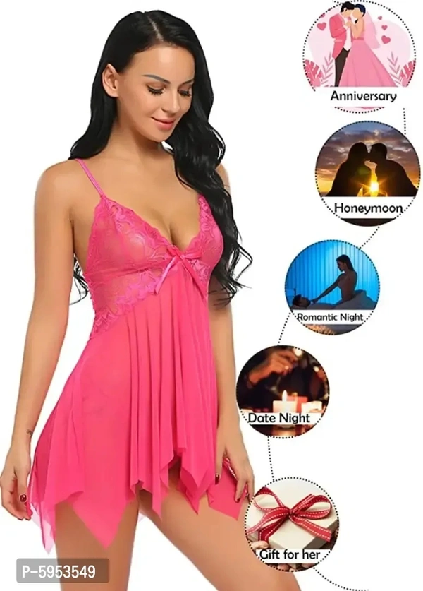 Women sexy Baby doll nighty bridal lingerie set free size