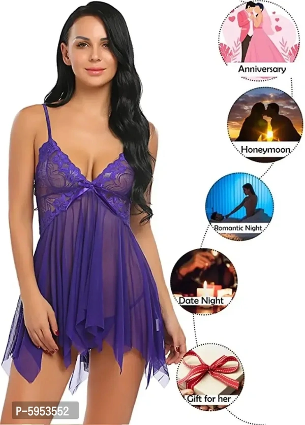 Women sexy Baby doll nighty bridal lingerie set free size