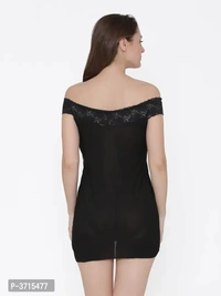 Exotic Sexy Night Dress / Baby Dolls With Free Manforce Condoms (Black)