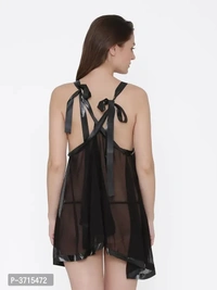 Exotic Sexy Night Dress / Baby Dolls With Free Manforce Condoms (Black)
