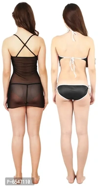 Women Netted Satin BabyDoll Lingerie Set