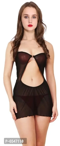 Women Netted Satin BabyDoll Lingerie Set